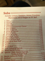 Sunny's Pizza menu