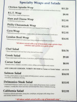 Blue Dolphin menu