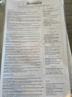 Shorebird Sedona menu