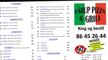 Faarup Pizza Og Grill menu