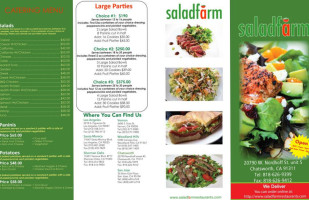 Saladfarm Sherman Oaks Galleria menu