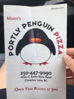 Portly Penguin Pizza menu