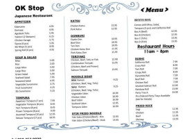 Ok-stop Japanese menu