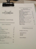 Les Labours menu