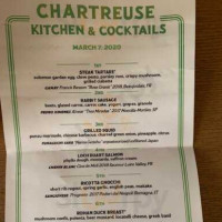 Chartreuse Kitchen Cocktails menu