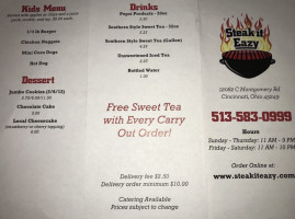 Steak It Eazy menu