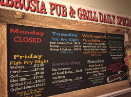 Ambrosia Pub Grill menu