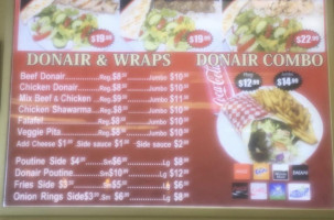 Donair Zone And Smoothies menu