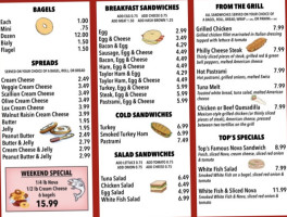 Top Bagels Deli menu