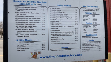 The Potato Factory menu