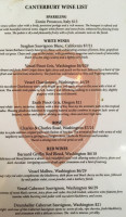 The Canterbury Ale House menu