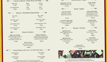 Chef Abhi's Classic Indian Cuisine menu