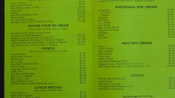 Tropical Gourmet menu