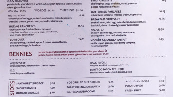 Whitetooth Mountain Bistro menu