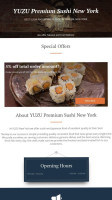 Yuzu Premium Sushi New York menu