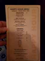 Tubby Hook Tavern menu