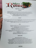 When In Rome Bistro menu