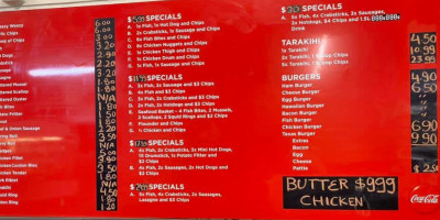 Te Teko Superette And Lunchbar menu