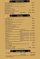 Incredible India Restaurant Bar menu