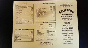 Chicago Bagel And Deli menu