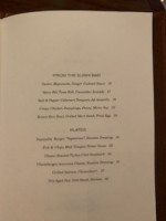 Boxwood Restaurant Bar menu