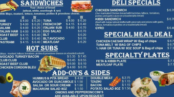 Ella's Deli menu