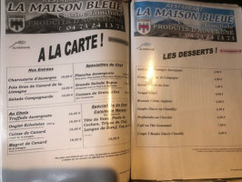 La Maison Bleue menu