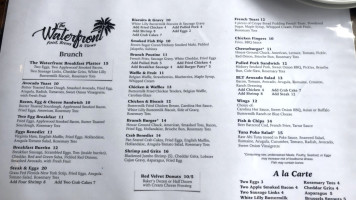 Julies Waterfront menu