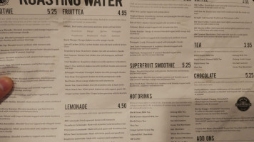 Roasting Water menu