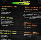 Chicha Restobar menu