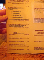 Quantum Leap Natural Food menu