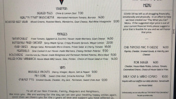 Noir Lounge menu