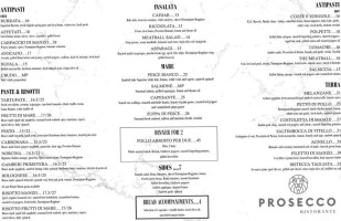 Prosecco menu