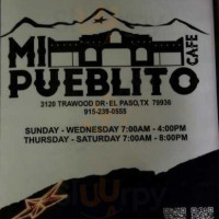 MI Pueblito Cafe menu