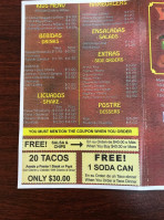 Yoli's Tacos menu