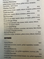 Troy Greek Cuisine menu