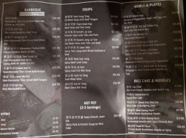 Woo Chon Korean Bbq menu