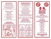 Golden Palace Chinese menu