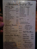 Skooners Grill menu