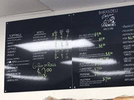 Bara's Grocery & Deli menu