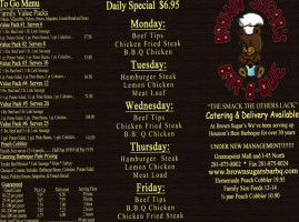 Brown Sugar's -b-q menu