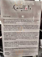 Casellula Pittsburgh menu