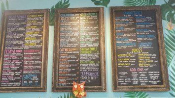 Playa Bowls menu