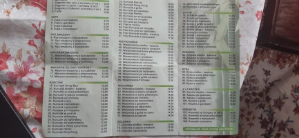 Orientalny Bambus menu