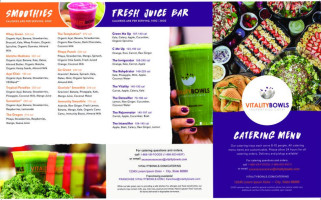 Vitality Bowls Castle Rock menu