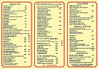 Restaurang Tzatziki menu