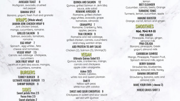 Jojo's Juice And Grill menu