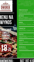 Dworek Tucholski menu