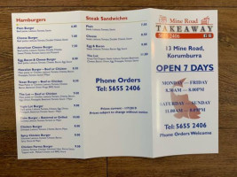 Kay's Takeaway menu