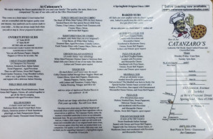 Catanzaro's Pizza Subs menu